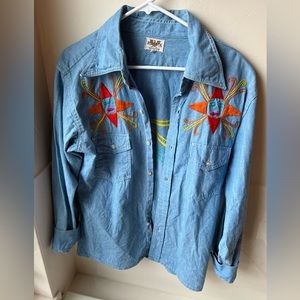 Most amazing hand embroidered denim cowboy shirt I picked up at an estate sale.